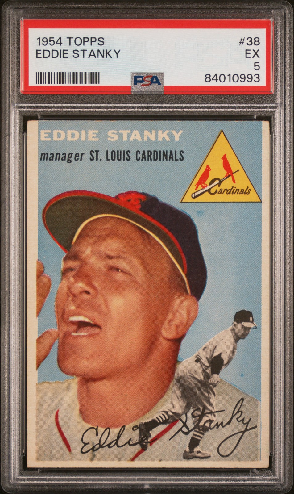 1954 TOPPS #38 EDDIE STANKY PSA 5