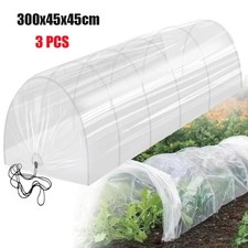 3x POLY TUNNEL CLOCHE MINI GREENHOUSE GARDEN GROW PROTECT PLANT 3M X 45 X 42cm