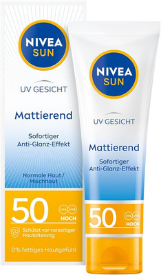 NIVEA SUN UV Gesicht Mattierender Sonnenschutz LSF 50 (50 Ml), Nicht Fettende So