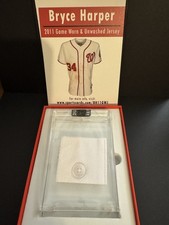 BRYCE HARPER Game-Used GU 2011 Jumbo Jersey BUTTON Swatch #2/6