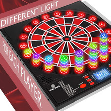 Electronic Dartboard 34 Games 355 Variations with 12 Darts Illuminated Dartboard