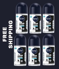 Nivea Men Black/White Invisible 6 PACK Roll-On Deodorant 50ml