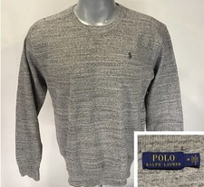 Polo Ralph Lauren Crewneck M Medium Mens Sweater Gray Heather w/ Logo Cotton