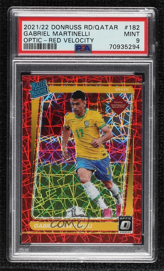 2021 Donruss Road to Qatar Optic Red Velocity Prizm Gabriel Martinelli #182 0ms6