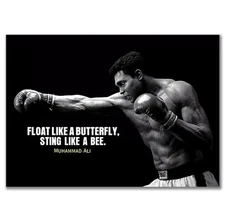 Float Like A Butterfly Sting Like A Bee Muhammad Ali Quote Boxing Poster