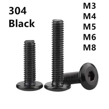 Black 304 Stainless Steel Furniture Connector Bolts Hex Socket Head Screws