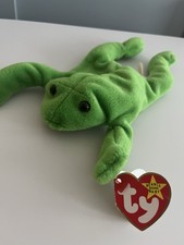TY Original Beanie Baby Frog Legs 1993 PVC Pellets Tag Excellent Condition