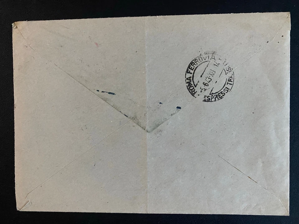 Italy WWII 1940 Ministry of Interior Cover – Espresso Stamp, Roma, Corleone - Image 3 of 4