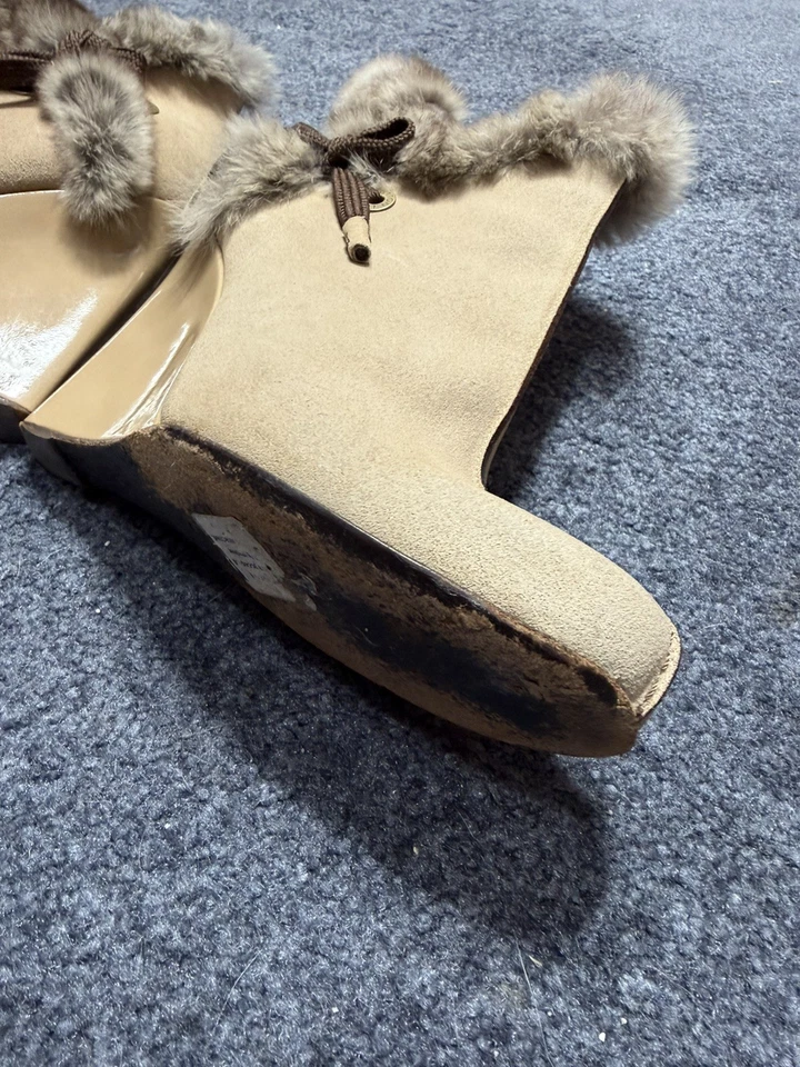 Louis Vuitton LOUIS VUITTON Botas Cortas de Piel con Suela de Cuña US 5.5 Beige [Usado] Foto 3 de 4