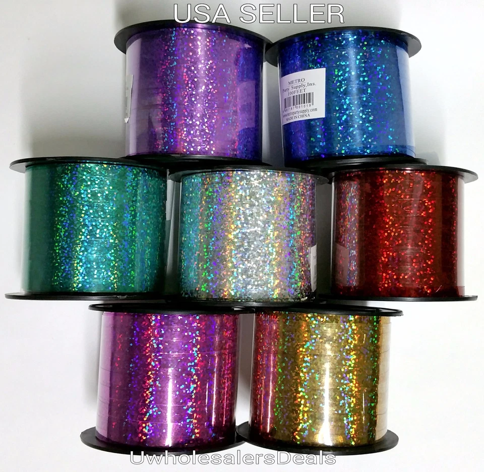 Cinta rizadora holográfica metálica 3/16" colores 100 pies - Elige tu color Foto 2 de 3