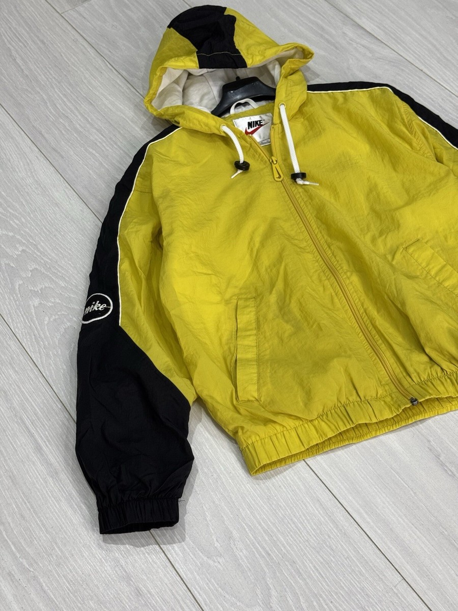 Men's Vintage 90s Nike Yellow Black Full Zip Windbreaker