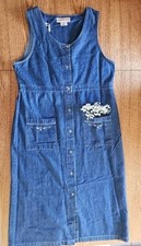 Vintage Expression Denim Sleeveless Maxi Dress Size 18 Blue Color Used