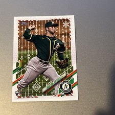 2021 Topps Holiday HW10 Daulton Jeffries Oakland Athletics RC