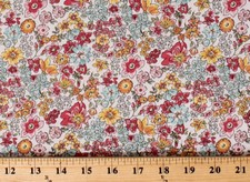 Cotton Floral Flowers Blossoms Colorful Cotton Fabric Print by the Yard D148.36