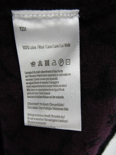 Gerard Darel Sweater Women 1 Small Black Purple Wool Pullover Leopard Print - Picture 9 of 10