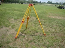 Surveyors Tripod Wood Metal Fiberglass w Plumb Bob Hook Unbranded