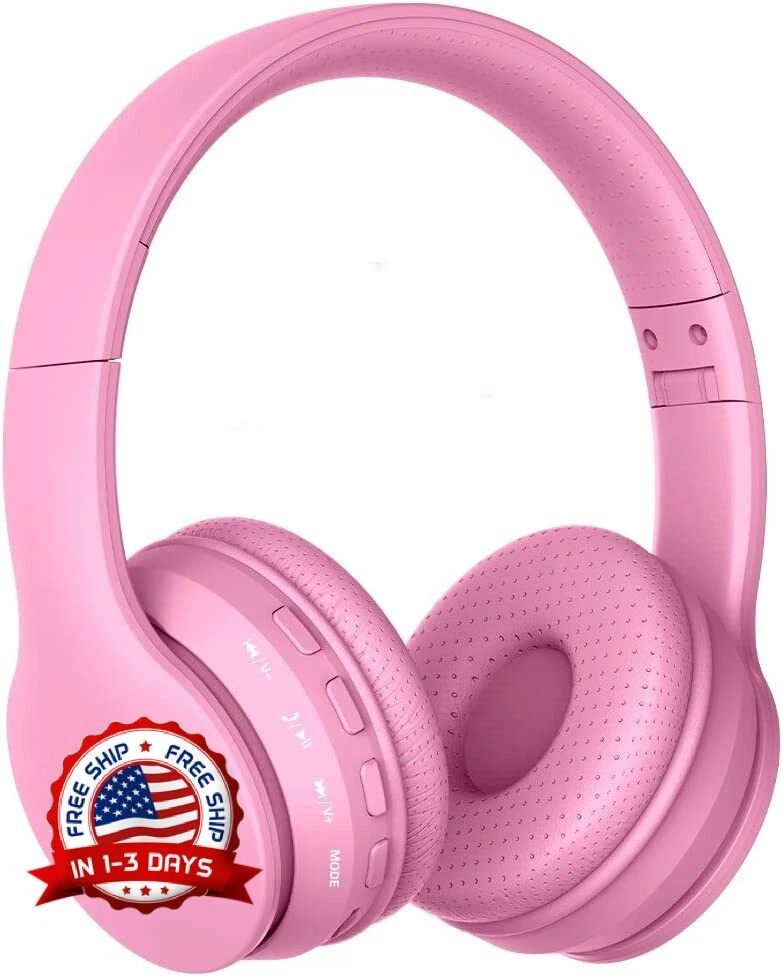 Audifonos Auriculares Para Niñas Bluetooth Rosa Con Orejas Plegables  Calidad NEW