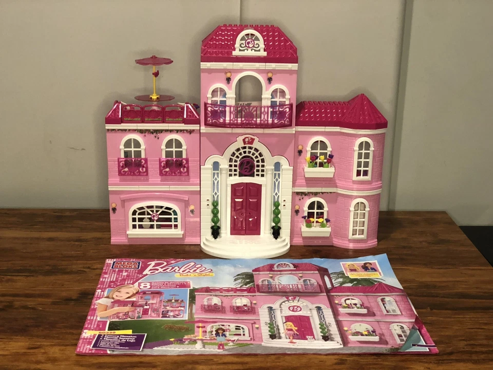 Barbie MEGA BLOKS Luxury Mansion-With Directions Booklet-99% Complete - Image 2 of 4