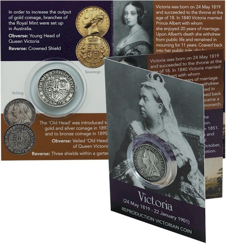 Queen Victoria Münzpackungen - Gold Sovereign und Schilling - Bild 3 von 3