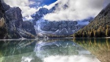 Landscape nature photography lake mountains forest Custom Gaming Mat Desk