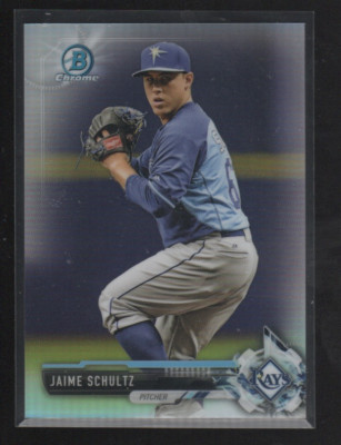 JAIME SCHULTZ   BOWMAN CHROME PROSPECTS REFRACTOR CARD #BCP133  /499