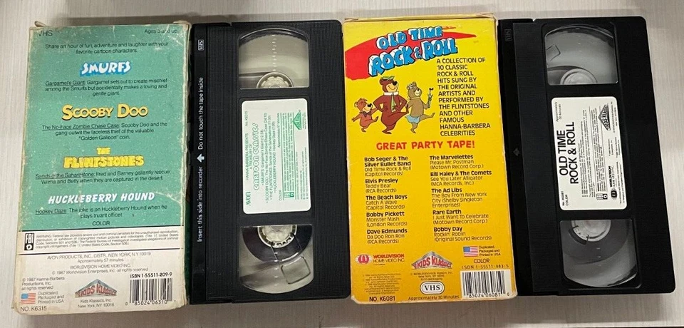 Scooby Doo Cartoon Classics & Flintstones Old Time Rock & Roll VHS Tested 1986 - Image 3 of 4