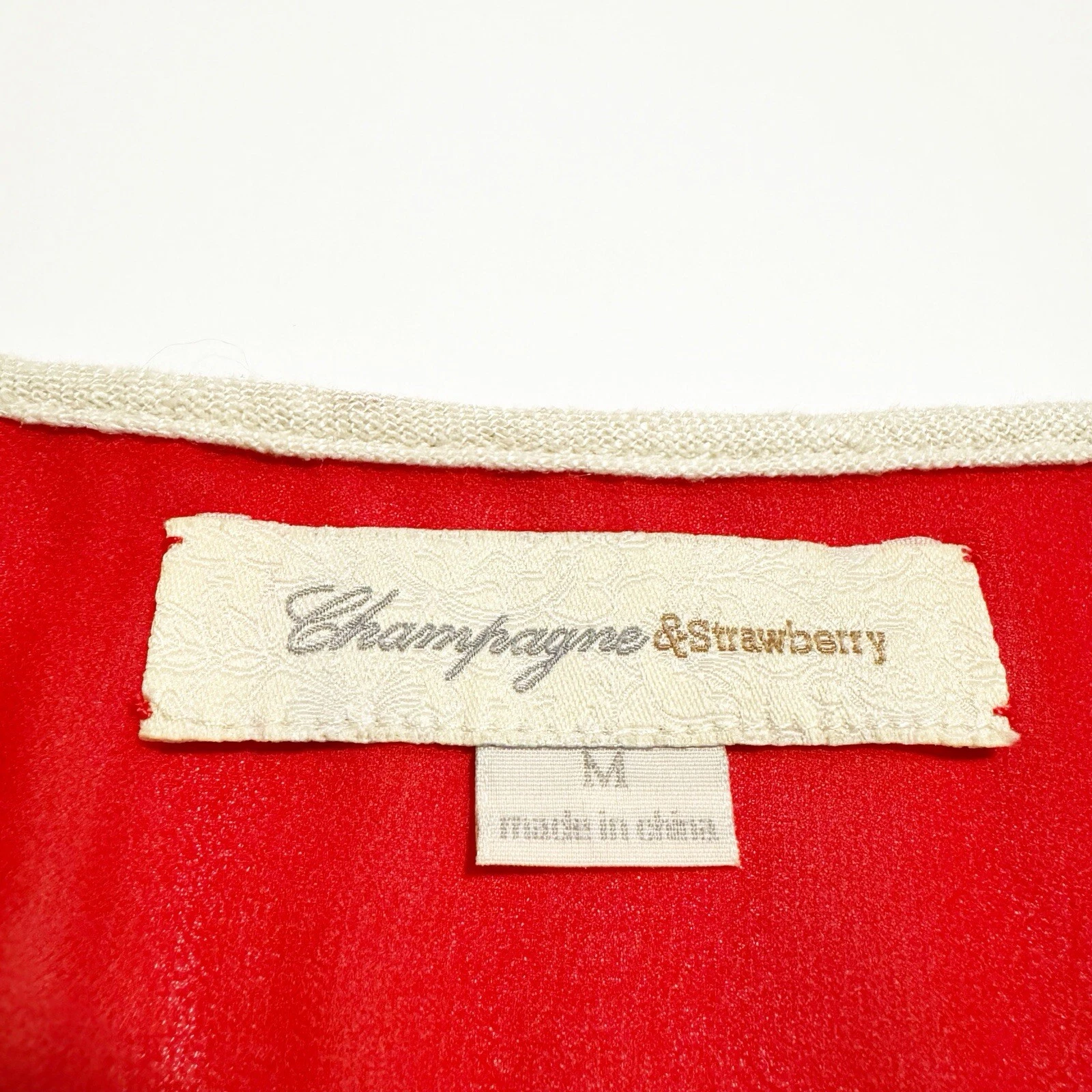 VALENTINO Abito misto lino ricamato champagne e fragola taglia M