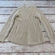 Athleta Sierra Crew Neck Sweater Pullover Swing Coconut Cream Ivory Size Small