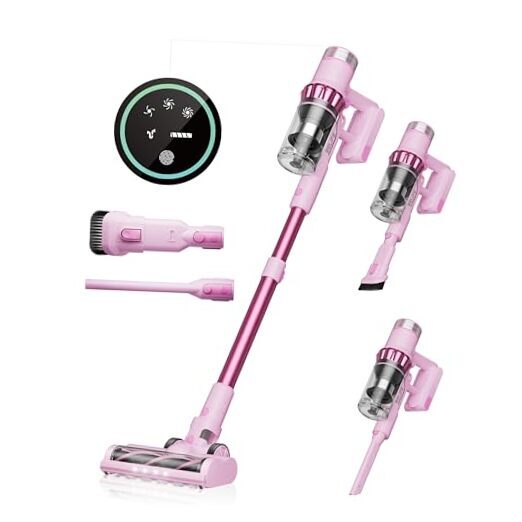 Cordless Vacuum Cleaner, 38Kpa 450W Stick Vacuum Cleaners for Home Carpet