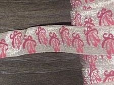 10 yards pink white ballet ballerina pointe shoes foldover elastic FOE 5/8" wide