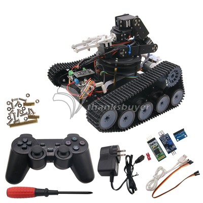 Assembled Robot Tank Car Open Source 6DOF Mechanical Arm With PS2//APP Control #A