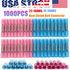 1000PCS Heat Shrink Butt Connector Waterproof Electrical Wire Marine Butt Splice