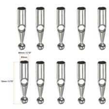 10PCS Umbrella Tail Beads Metal 3mm Dia For Folding Umbrella Cover,Silver Tone.