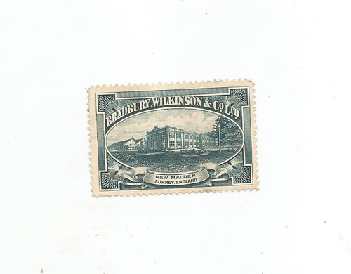 bradbury wilkinson & co ltd new malden surrey cinderella stamp