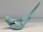 2015 Fenton Happiness Bird Blue Satin Winter Cabin Scene Frances Burton 5/6 GSE