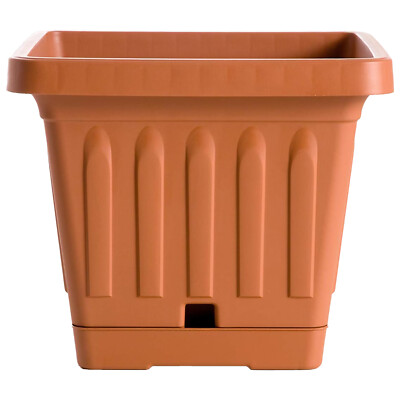 Aoktorkit 6 sottovasi quadrati per piante, 12 x 12 cm, in plastica, per vasi da fiori, per interni ed esterni, giardino, blu