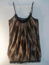 Studio Donatella Women Nightgown Lingerie Animal Print Adjustable Straps Size L