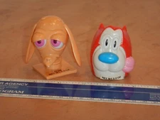 1993 TOPPS - REN & STIMPY BUBBLE GUM CANDY CONTAINERS, NICKELODEON, SEALED, NOS