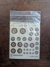 VINTAGE ALMARK DECALS RAF WW2 ROUNDELS DECAL SHEET - 1:72 SCALE