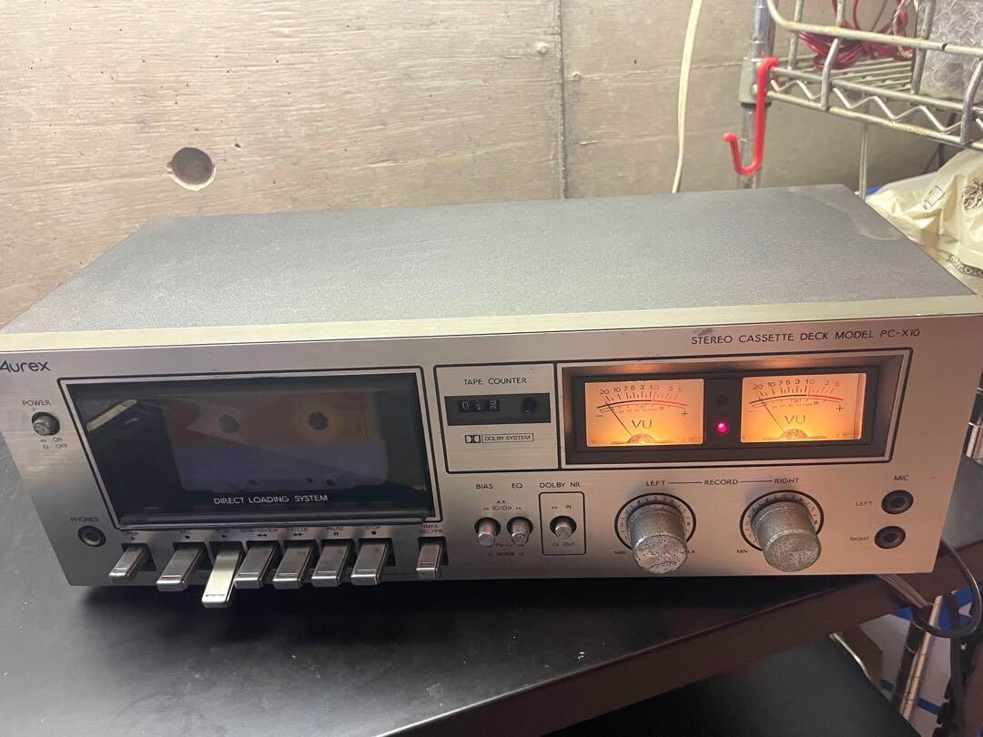 昭和レトロ　東芝Aurex カセットデッキ　PC-X10 ほぼ完動品 s-l1200.jpg