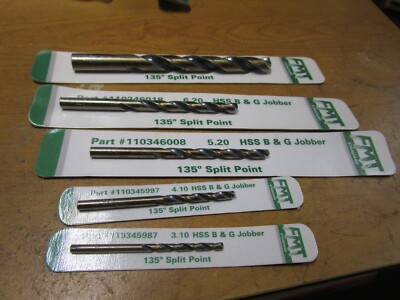 3.10 4.10 5.20 6.20 10.3mm 135° FMT  Split Point Black/Gold Premium Drill Bits