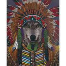 Diamond Dotz - Diamond Painting Kit - Wolf Spirit Chief - Crafts - Gifts - Decor