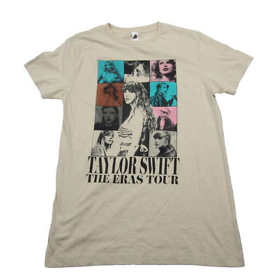 2023 Taylor Swift Concert T Shirt Women Small The Eras World Tour Cities Beige