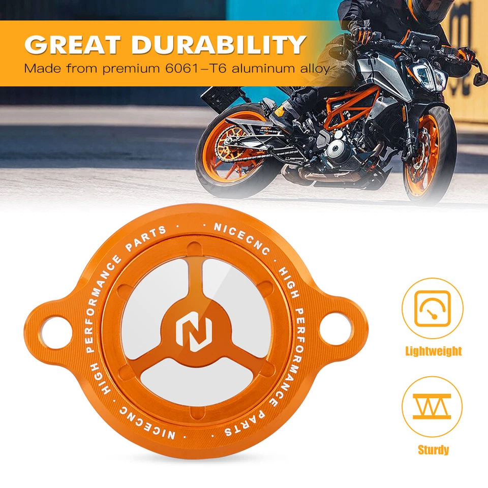 Cubierta de tapa de filtro de aceite transparente NICECNC para KTM 390 Duke 2016-2023 390 RC 2017-2023 Foto 4 de 4