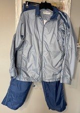 Wilson 2pc Nylon Tracksuit Women  s M Windbreaker Blue Zippers Vintage Perfect 