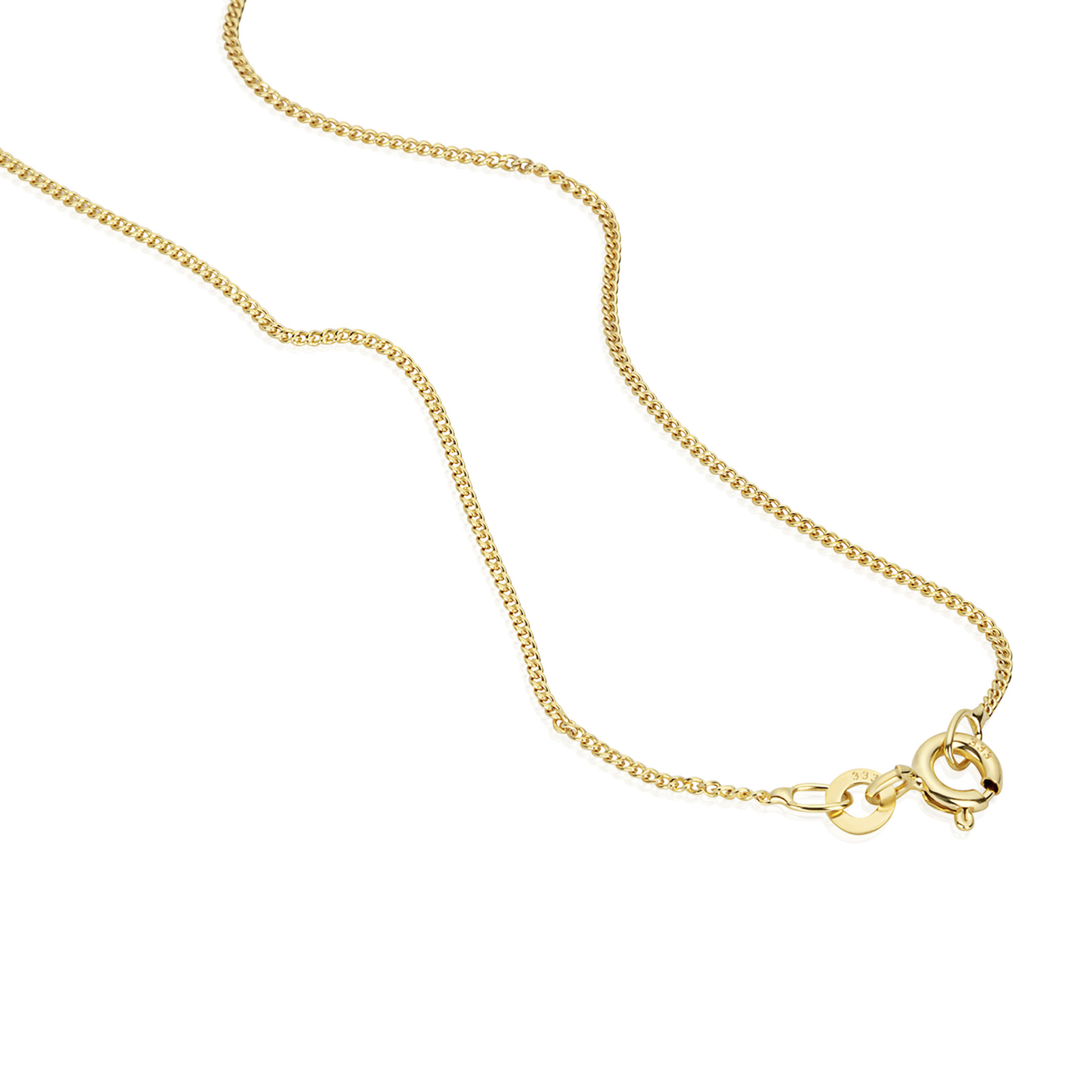 Materia Goldkette Damen Herren Panzerkette 2mm K99, 333 Gelbgold, Hochglanz