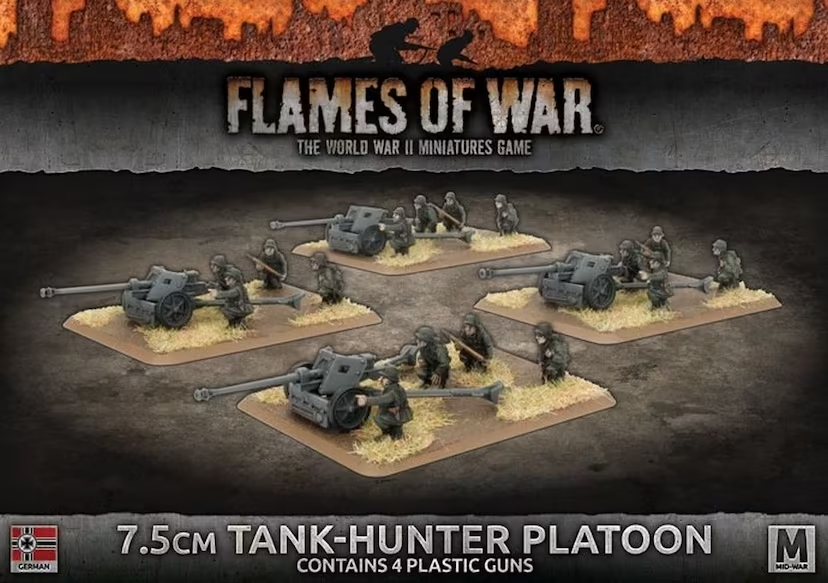 German 7.5cm Tank-Hunter Platoon - Mid-War - Brand New - Flames of War