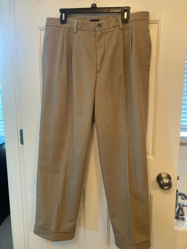 Izod Men's Khaki pants,cuffed,pleated 