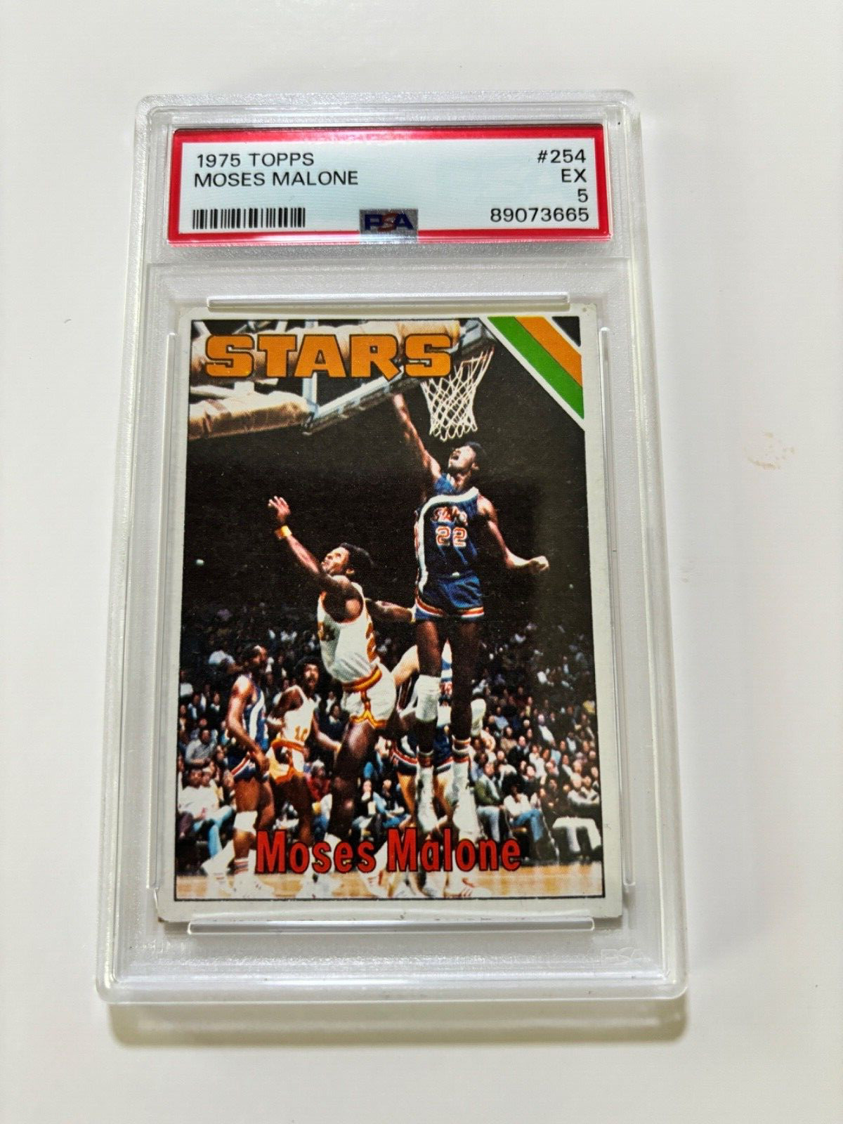 1975 TOPPS #254 MOSES MALONE RC HOF PSA 5 Utah Stars