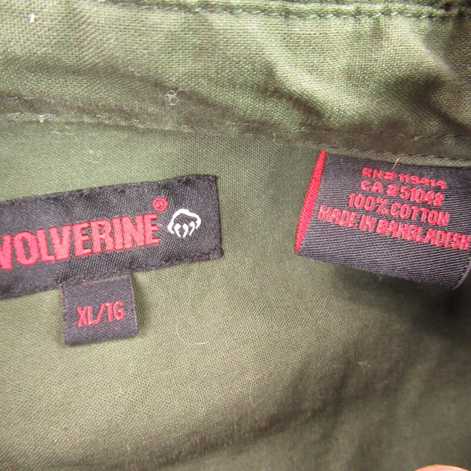 Wolverine Shirt Mens XL Long Sleeve Button Front Outdoors Cotton - Image 3 of 4